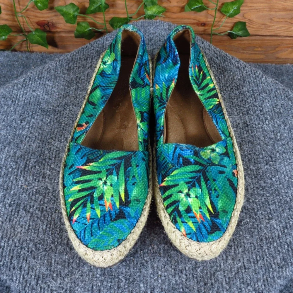 Aerosoles Trend Report Womens Espadrille Flat 8.5 Tropical Vacation Blue Green